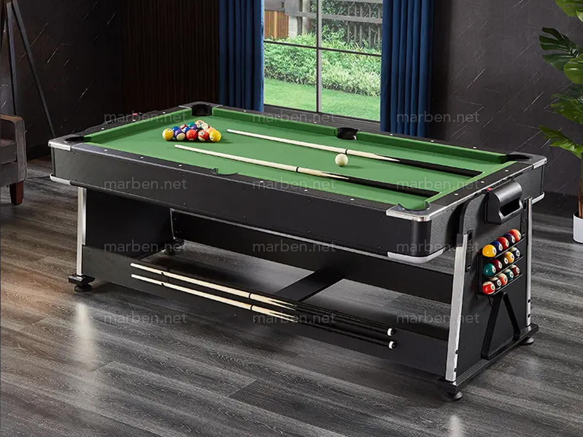 Mesa Multijuego  4 en 1 Giratoria de 7 ft, Air-Hockey, Billar, Ping-Pong, Cubierta de Comedor (Negra, paño verde)